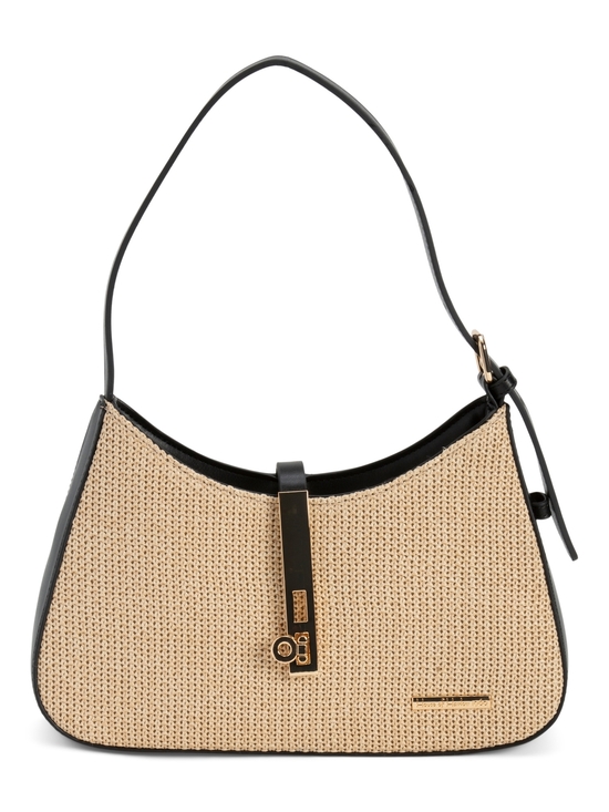 House of Harlow 1960 Handbags - House of Harlow 1960 Beige Woven Shoulder Bag with Black Trim
